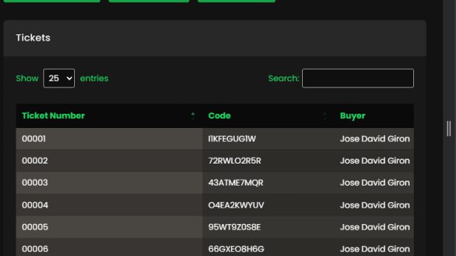 Tickets module for generating, monitoring, and distributing tickets to sellers and the online shop.