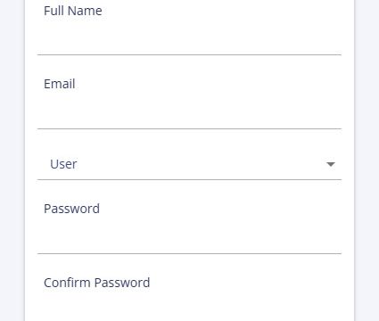 User administration dashboard with CRUD operations