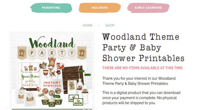 Individual Digital Product Page for downloadable goods.